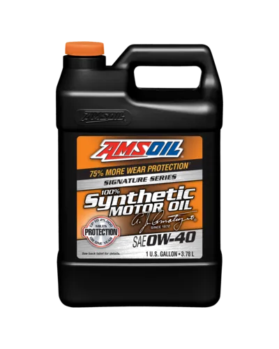 AMSOIL Signature Series 0W-40 100% Synthetic Motor Oil bottle