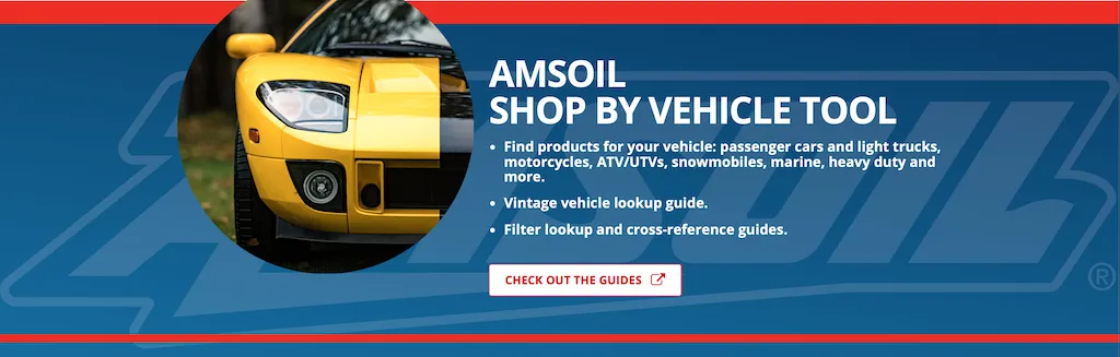 AMSOIL Shop By Vehicle banner