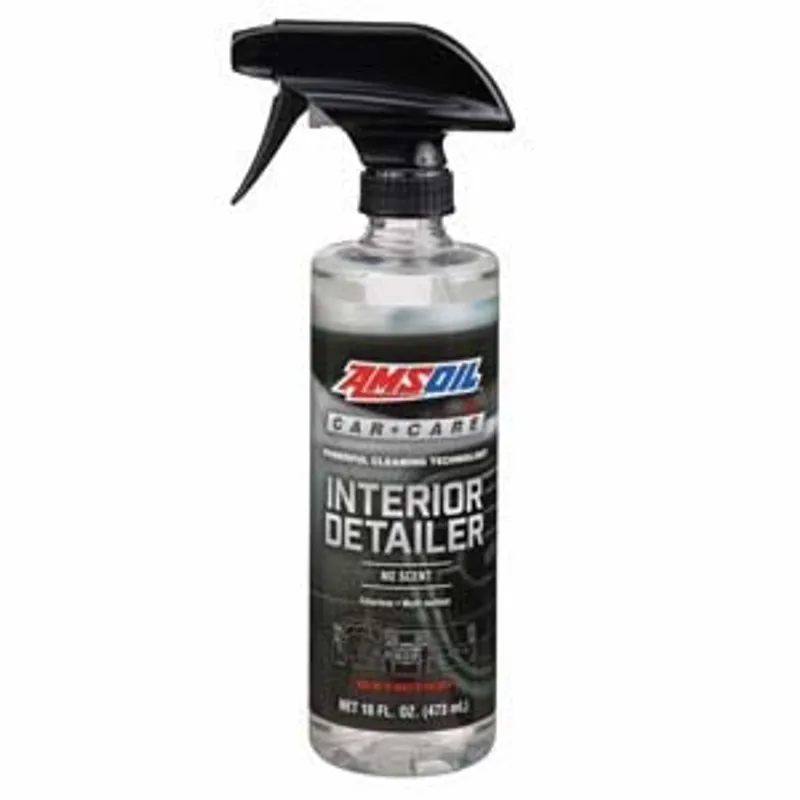 Low-residue interior detailer for soft-touch plastics and touchscreen displays